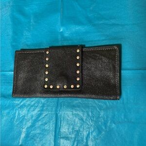 Black Rhinestoned Women's Clutch Wallet